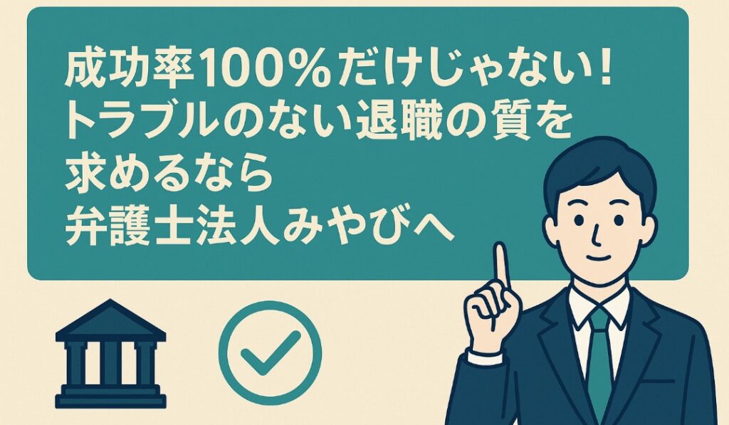 成功率100％だけじゃない！トラブルのない退職の質を求めるなら弁護士法人みやびへ