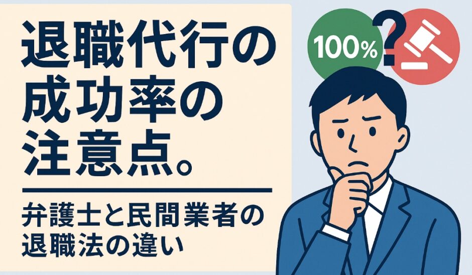 退職代行の成功率の注意点。弁護士と民間業者の成功の違い