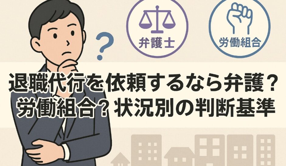 退職代行を依頼するなら弁護士？労働組合？状況別の判断基準