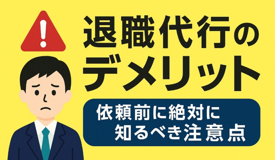 退職代行のデメリット！依頼前に絶対に知るべき注意点