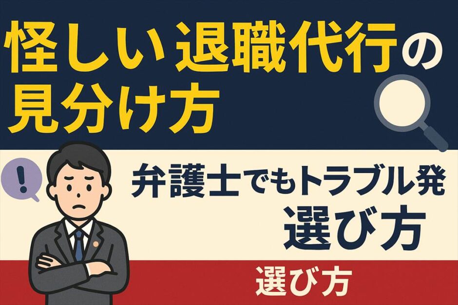 怪しい退職代行の見分け方：弁護士でもトラブル発生！選び方