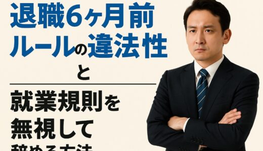 退職6ヶ月前ルールの違法性と就業規則を無視して辞める方法