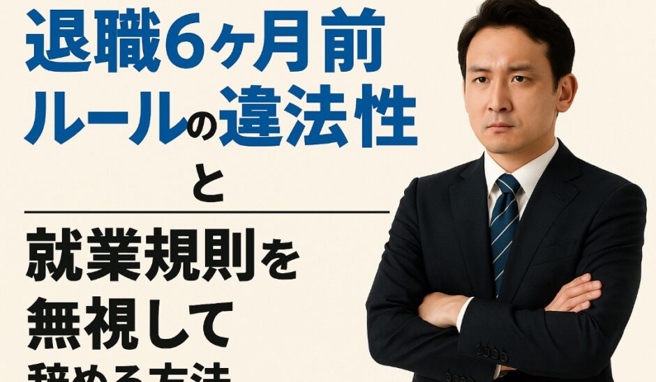 退職6ヶ月前ルールの違法性と就業規則を無視して辞める方法