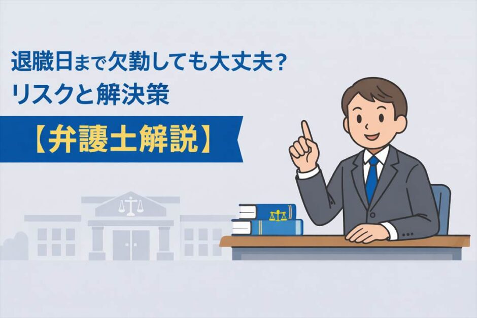 退職日まで欠勤しても大丈夫？リスクと解決策【弁護士解説】