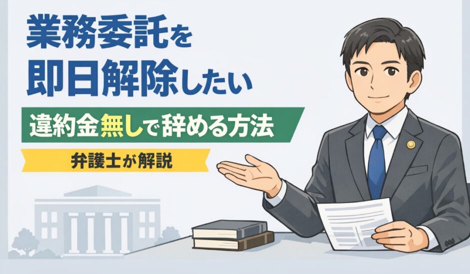 業務委託を即日解除したい。違約金無しで辞める【弁護士解説】