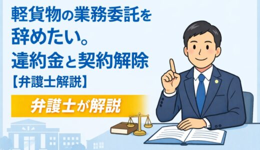 軽貨物の業務委託を辞めたい。違約金と契約解除【弁護士解説】