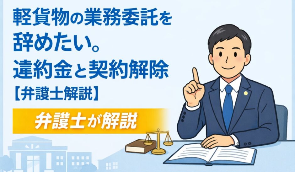 軽貨物の業務委託を辞めたい。違約金と契約解除【弁護士解説】