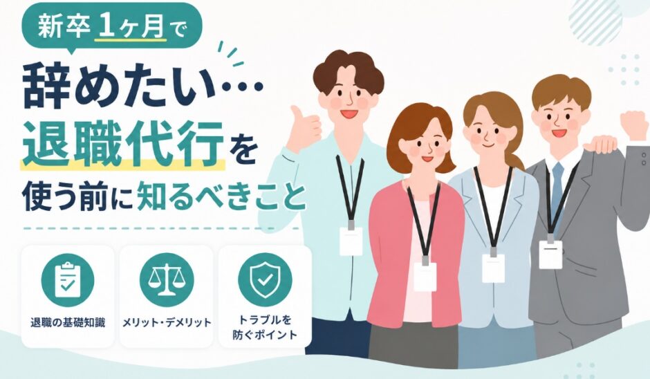 新卒1ヶ月で辞めたい…退職代行を使う前に知るべきこと