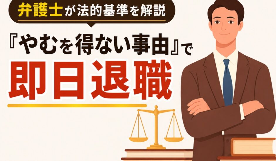 『やむを得ない事由』で即日退職｜弁護士が法的基準を解説